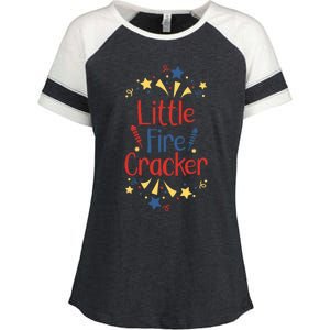 Little Fire Cracker Firecracker Patriotic 4th Of July Funny Gift Enza Ladies Jersey Colorblock Tee