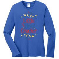 Little Fire Cracker Firecracker Patriotic 4th Of July Funny Gift Ladies Long Sleeve Shirt