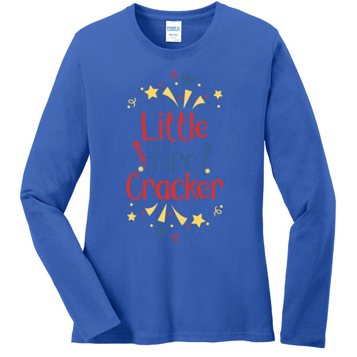 Little Fire Cracker Firecracker Patriotic 4th Of July Funny Gift Ladies Long Sleeve Shirt