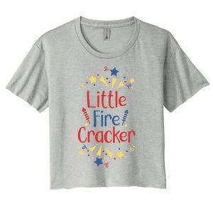 Little Fire Cracker Firecracker Patriotic 4th Of July Funny Gift Women's Crop Top Tee