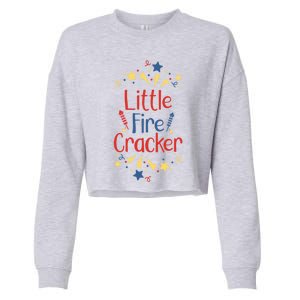 Little Fire Cracker Firecracker Patriotic 4th Of July Funny Gift Cropped Pullover Crew