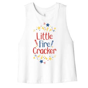 Little Fire Cracker Firecracker Patriotic 4th Of July Funny Gift Women's Racerback Cropped Tank