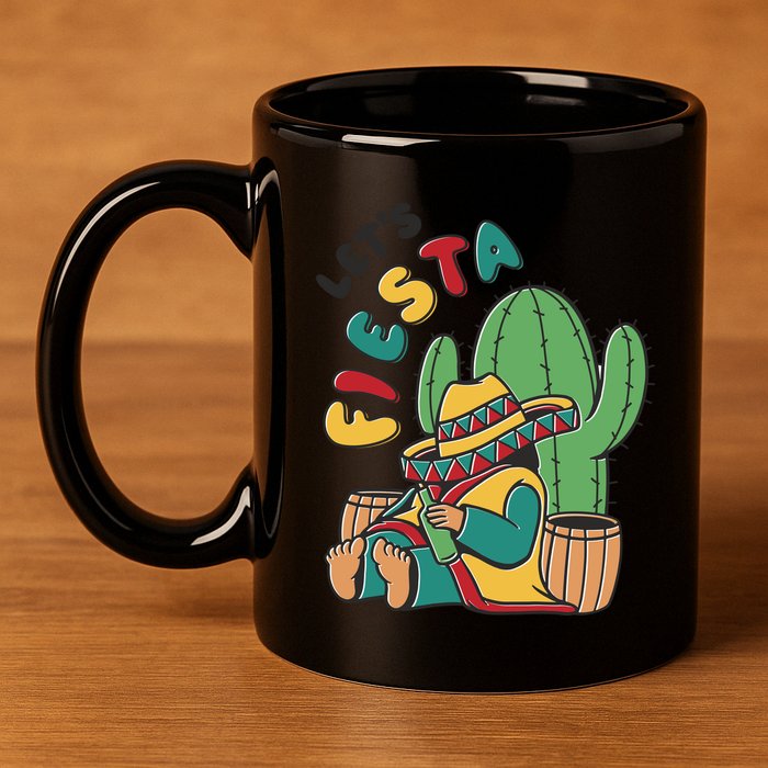 Let's Fiesta Cinco De Mayo 11oz C Handle Ceramic Mug