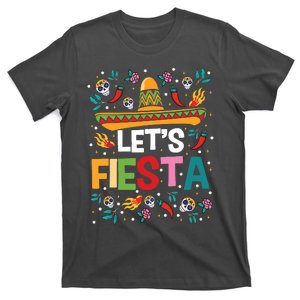 Lets Fiesta Cinco De Mayo Mexican Theme Party Guitar Lover T-Shirt