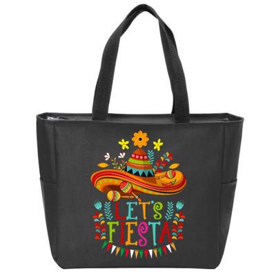 Lets Fiesta Cinco De Mayo Sombrero Zip Tote Bag