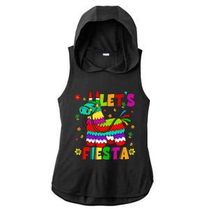 Lets Fiesta Cinco De Mayo Mexican Party Mexico Donkey Pinata Ladies PosiCharge Tri-Blend Wicking Draft Hoodie Tank