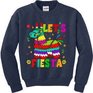 Lets Fiesta Cinco De Mayo Mexican Party Mexico Donkey Pinata Kids Sweatshirt