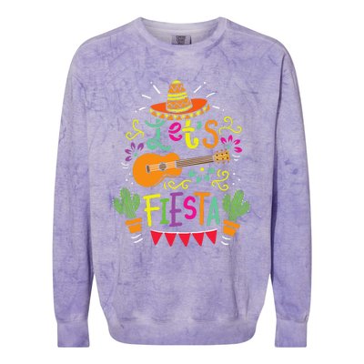 Lets Fiesta Cinco De Mayo Party Lets Fiesta Mexican Colorblast Crewneck Sweatshirt