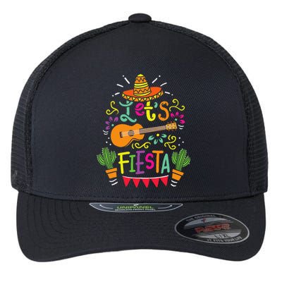 Lets Fiesta Cinco De Mayo Party Lets Fiesta Mexican Flexfit Unipanel Trucker Cap