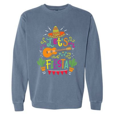 Lets Fiesta Cinco De Mayo Party Lets Fiesta Mexican Garment-Dyed Sweatshirt