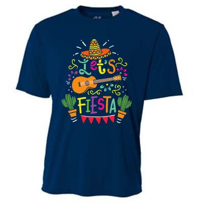 Lets Fiesta Cinco De Mayo Party Lets Fiesta Mexican Cooling Performance Crew T-Shirt