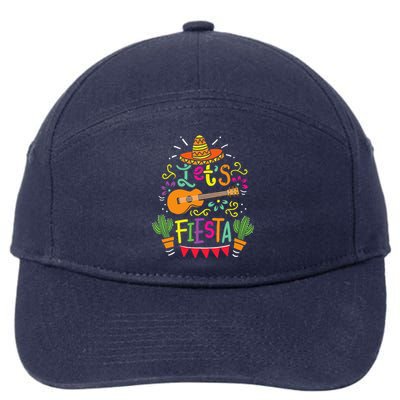 Lets Fiesta Cinco De Mayo Party Lets Fiesta Mexican 7-Panel Snapback Hat