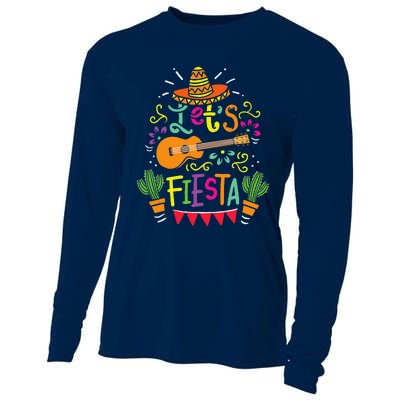 Lets Fiesta Cinco De Mayo Party Lets Fiesta Mexican Cooling Performance Long Sleeve Crew