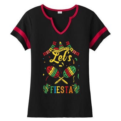 LetS Fiesta Cinco De Mayo Ladies Halftime Notch Neck Tee