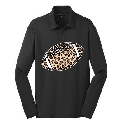 Leopard Football Cute Gift Silk Touch Performance Long Sleeve Polo