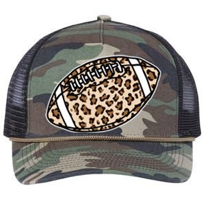 Leopard Football Cute Gift Retro Rope Trucker Hat Cap