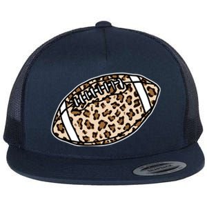 Leopard Football Cute Gift Flat Bill Trucker Hat