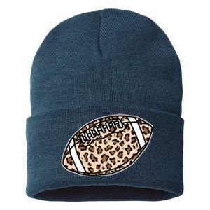 Leopard Football Cute Gift Sustainable Knit Beanie