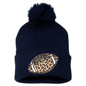 Leopard Football Cute Gift Pom Pom 12in Knit Beanie