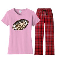 Leopard Football Cute Gift Women's Flannel Pajama Set