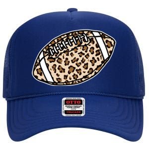 Leopard Football Cute Gift High Crown Mesh Back Trucker Hat