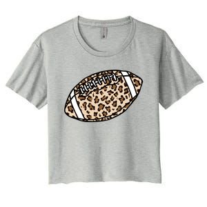 Leopard Football Cute Gift Women's Crop Top Tee