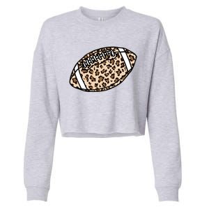 Leopard Football Cute Gift Cropped Pullover Crew