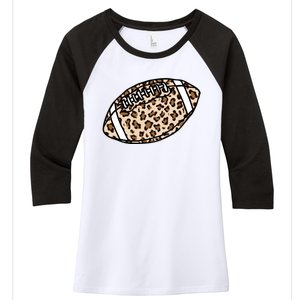 Leopard Football Cute Gift Women's Tri-Blend 3/4-Sleeve Raglan Shirt