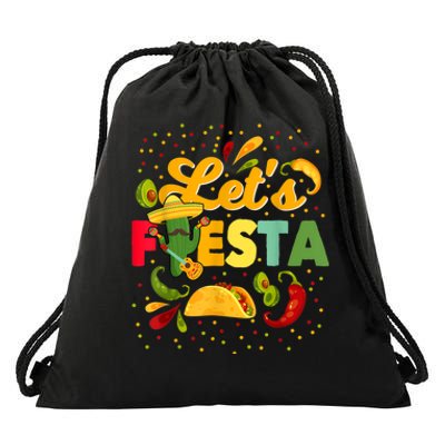 Lets Fiesta Cinco De Mayo Camisa Mexicana Para Hombres Mujeres Y NiñOs Drawstring Bag