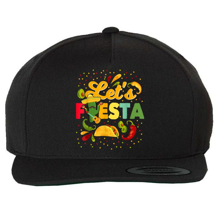 Lets Fiesta Cinco De Mayo Camisa Mexicana Para Hombres Mujeres Y NiñOs Wool Snapback Cap