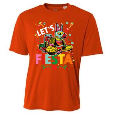 Let's Fiesta Cinco De Mayo Mexican Theme Party Guitar Lover Cooling Performance Crew T-Shirt