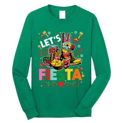 Let's Fiesta Cinco De Mayo Mexican Theme Party Guitar Lover Long Sleeve Shirt