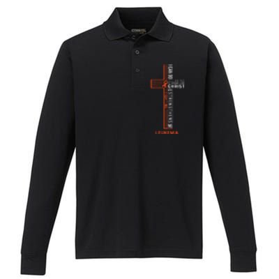 Leukemia Fight Cancer Ribbon (1) Performance Long Sleeve Polo