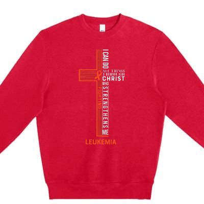 Leukemia Fight Cancer Ribbon (1) Premium Crewneck Sweatshirt