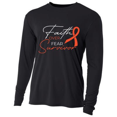 Leukemia Fight Cancer Ribbon Cooling Performance Long Sleeve Crew