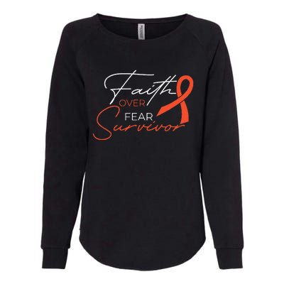 Leukemia Fight Cancer Ribbon Womens California Wash Sweatshirt