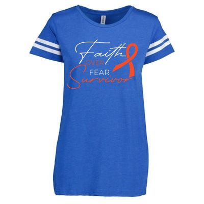 Leukemia Fight Cancer Ribbon Enza Ladies Jersey Football T-Shirt