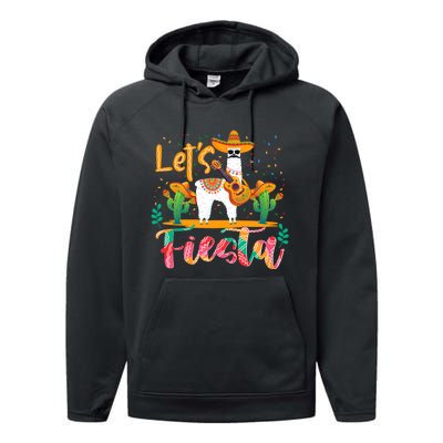 LetS Fiesta Cinco De Mayo Llama Lover Zookeeper Performance Fleece Hoodie