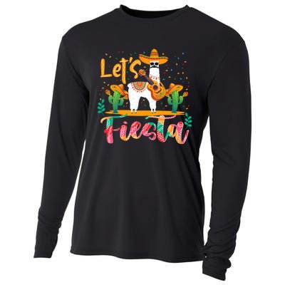 LetS Fiesta Cinco De Mayo Llama Lover Zookeeper Cooling Performance Long Sleeve Crew