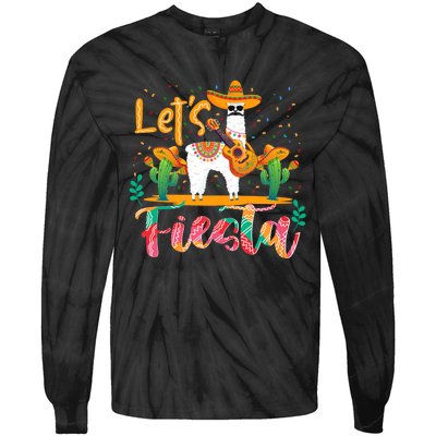 LetS Fiesta Cinco De Mayo Llama Lover Zookeeper Tie-Dye Long Sleeve Shirt