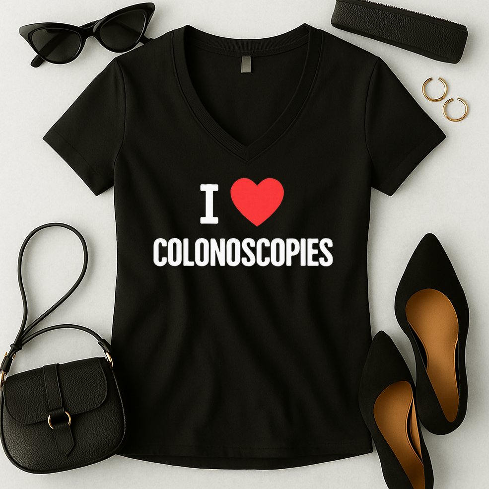 Love Funny Colon Cancer Colonoscopy Women's V-Neck T-Shirt