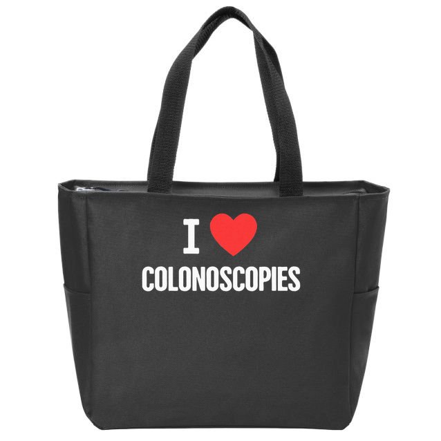 Love Funny Colon Cancer Colonoscopy Zip Tote Bag