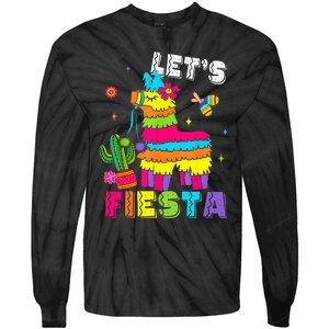 Lets Fiesta Cinco De Mayo Mexican Party Mexico Donkey Pinata Tie-Dye Long Sleeve Shirt