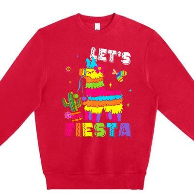 Lets Fiesta Cinco De Mayo Mexican Party Mexico Donkey Pinata Premium Crewneck Sweatshirt