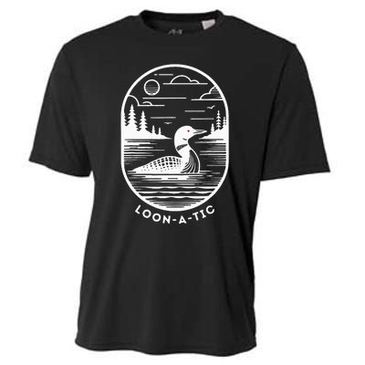 Loonatic Funny Common Loon Minnesota Lake Loon Cooling Performance Crew T-Shirt