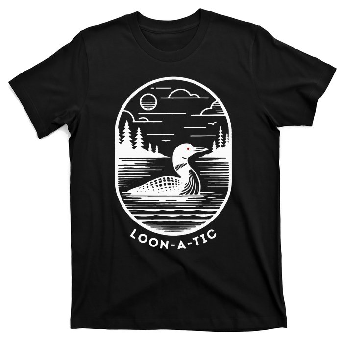 Loonatic Funny Common Loon Minnesota Lake Loon T-Shirt