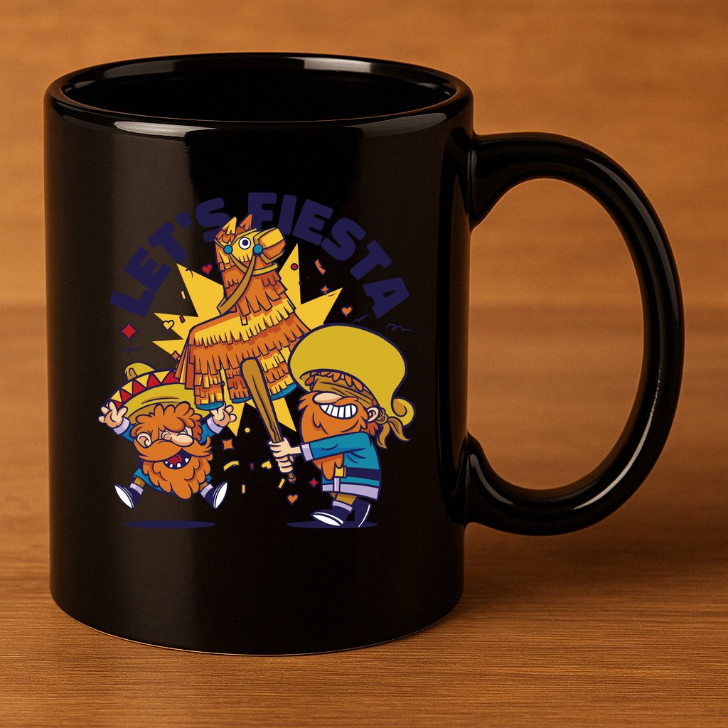 Let's Fiesta Celebration 11oz C Handle Ceramic Mug