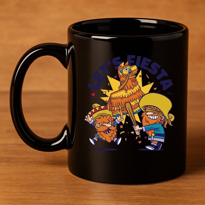 Let's Fiesta Celebration 11oz C Handle Ceramic Mug