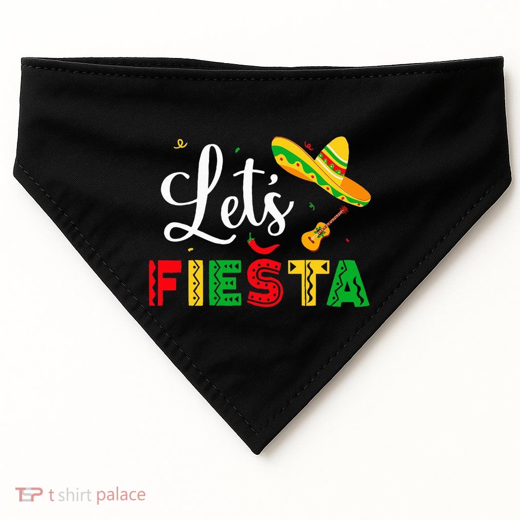 Lets Fiesta Cinco De Mayo Mexican Party USA-Made Doggie Bandana