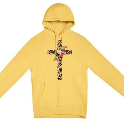 Leopard Flower Cross Premium Pullover Hoodie